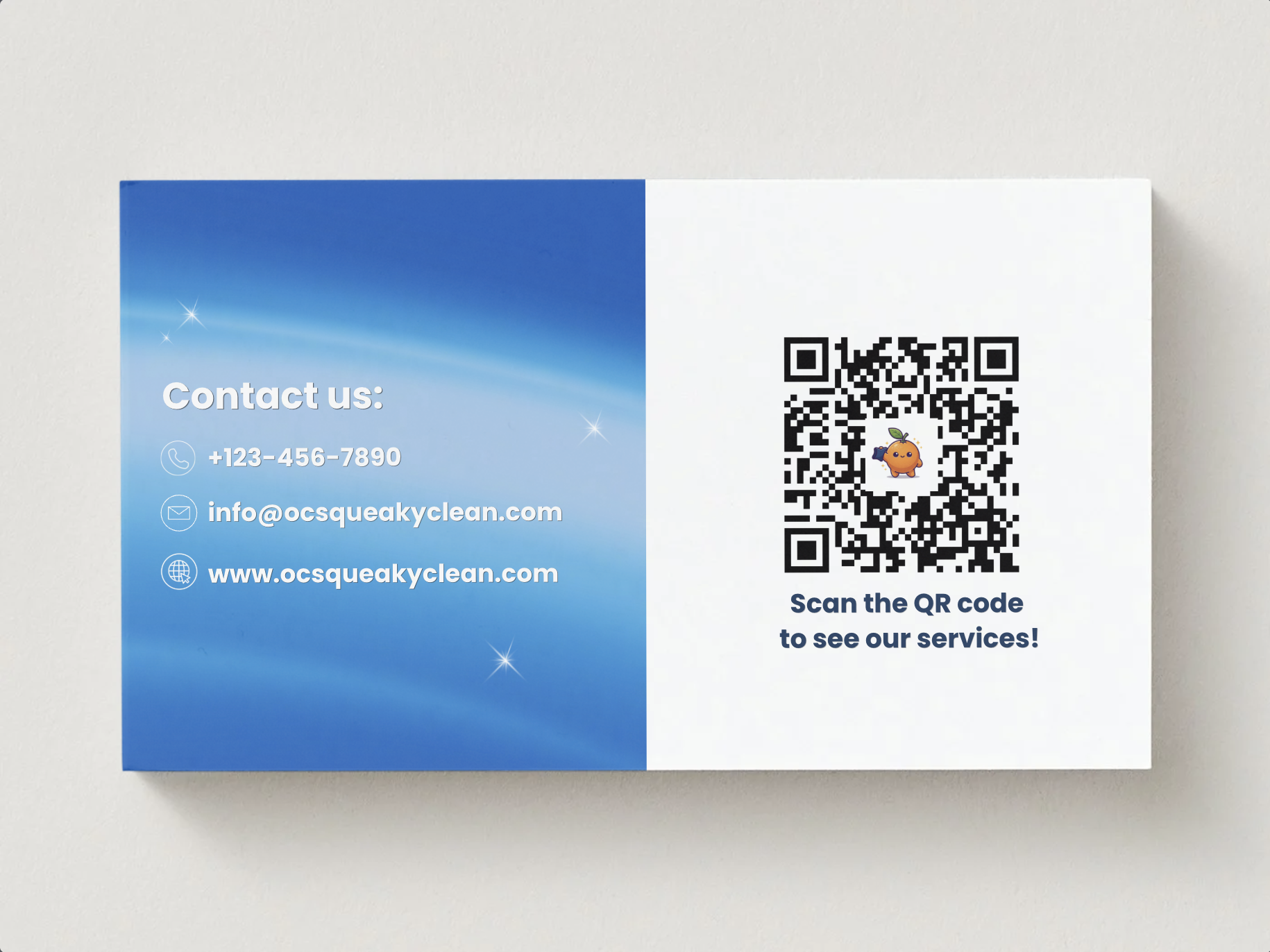 OC Squeaky Clean business card